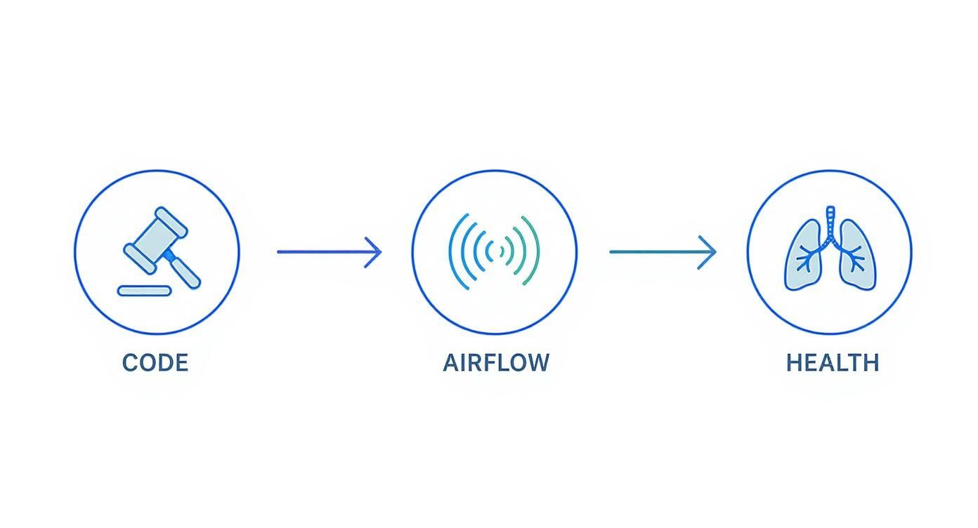 Infographic about ventilation in bathroom