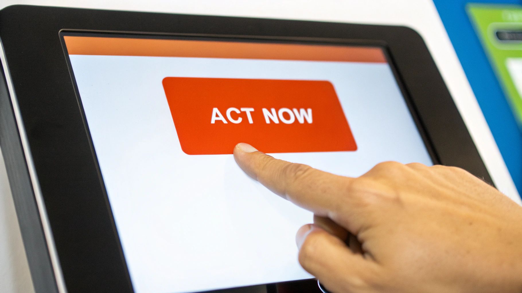 A visually striking call-to-action button that says "Get Started Now" on a website.