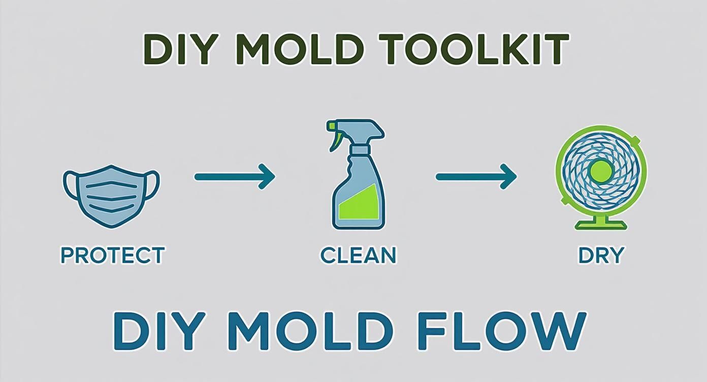 Infographic about how to get rid of mold in carpet