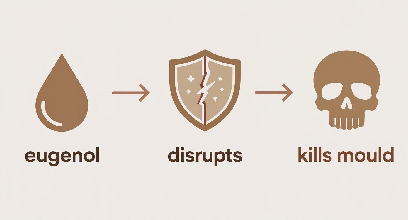 Infographic about does clove oil kill mould