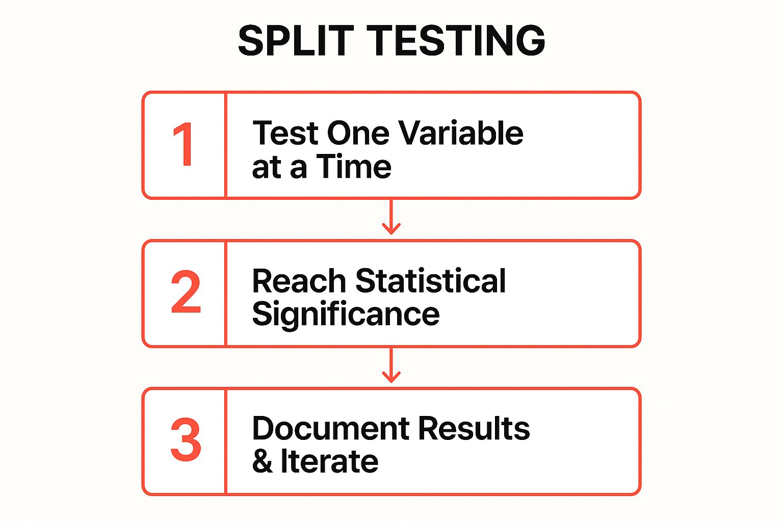 Infographic showing key data about Implement Rigorous Split Testing Protocols