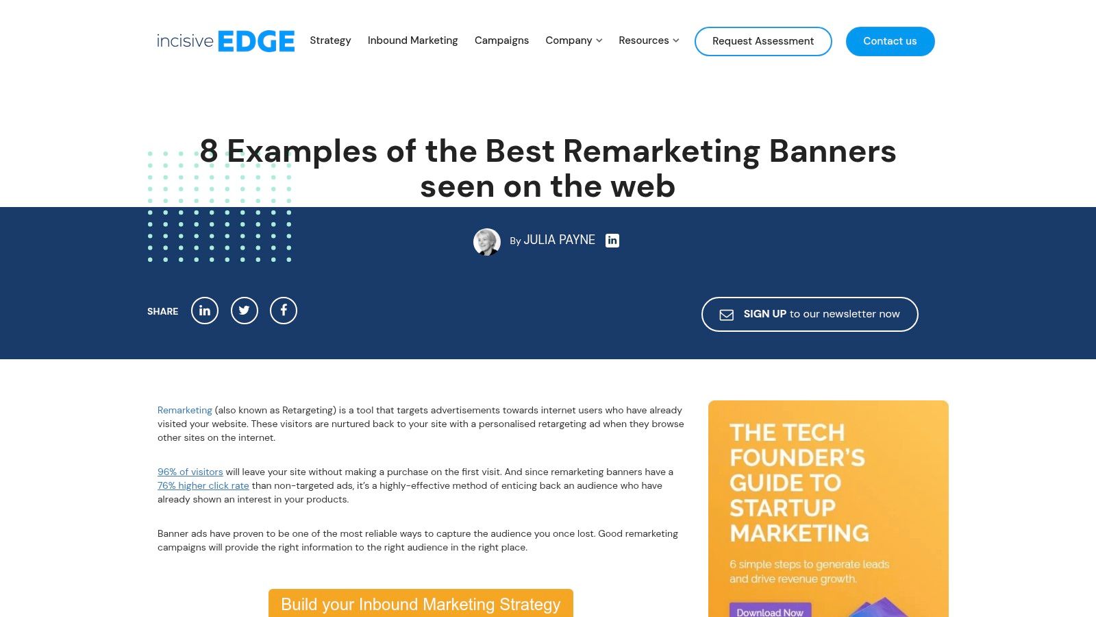 Incisive Edge's blog post showcasing remarketing banner examples