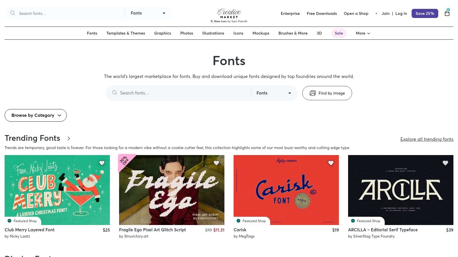 Creative Market (Fonts category)