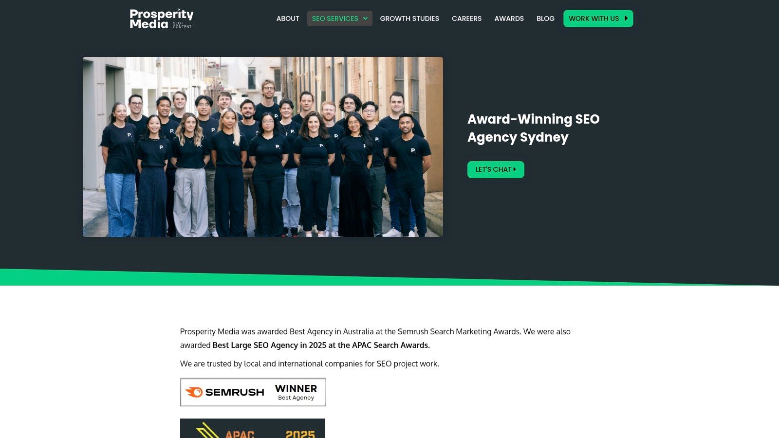 Prosperity Media team working on SEO strategy