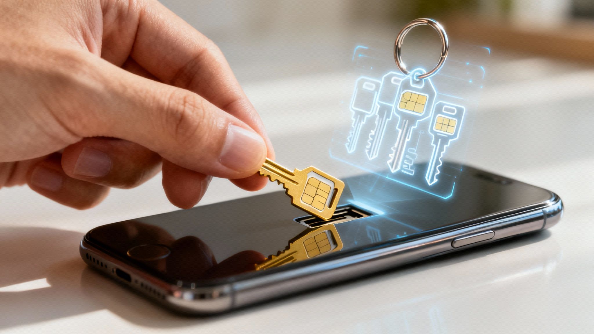 A person using their smartphone with a world map in the background, illustrating global connectivity.