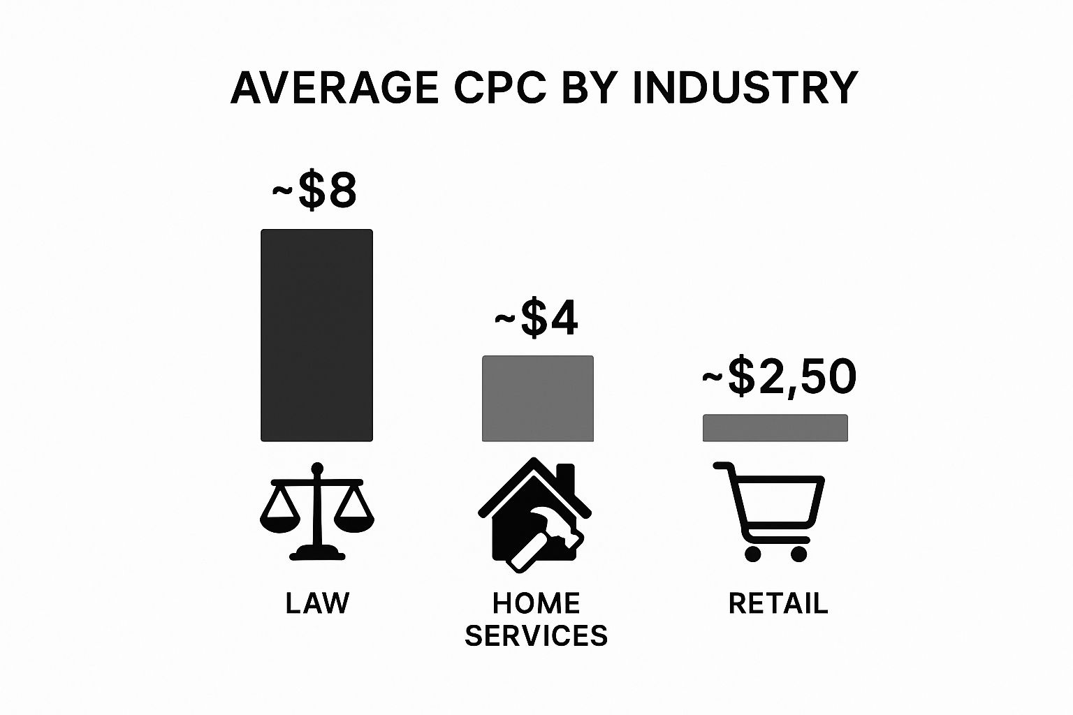 Infographic about how much does advertising on google cost