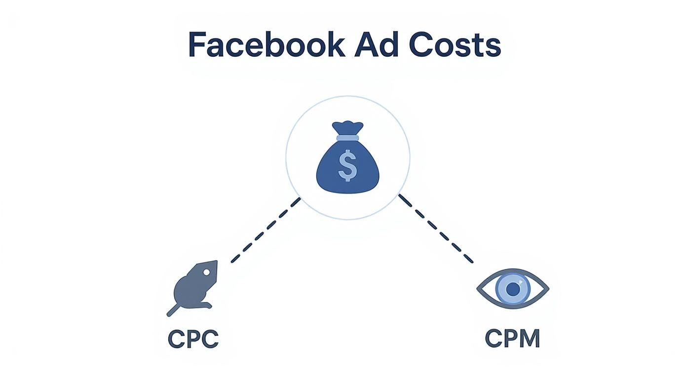 Infographic about advertising on facebook cost