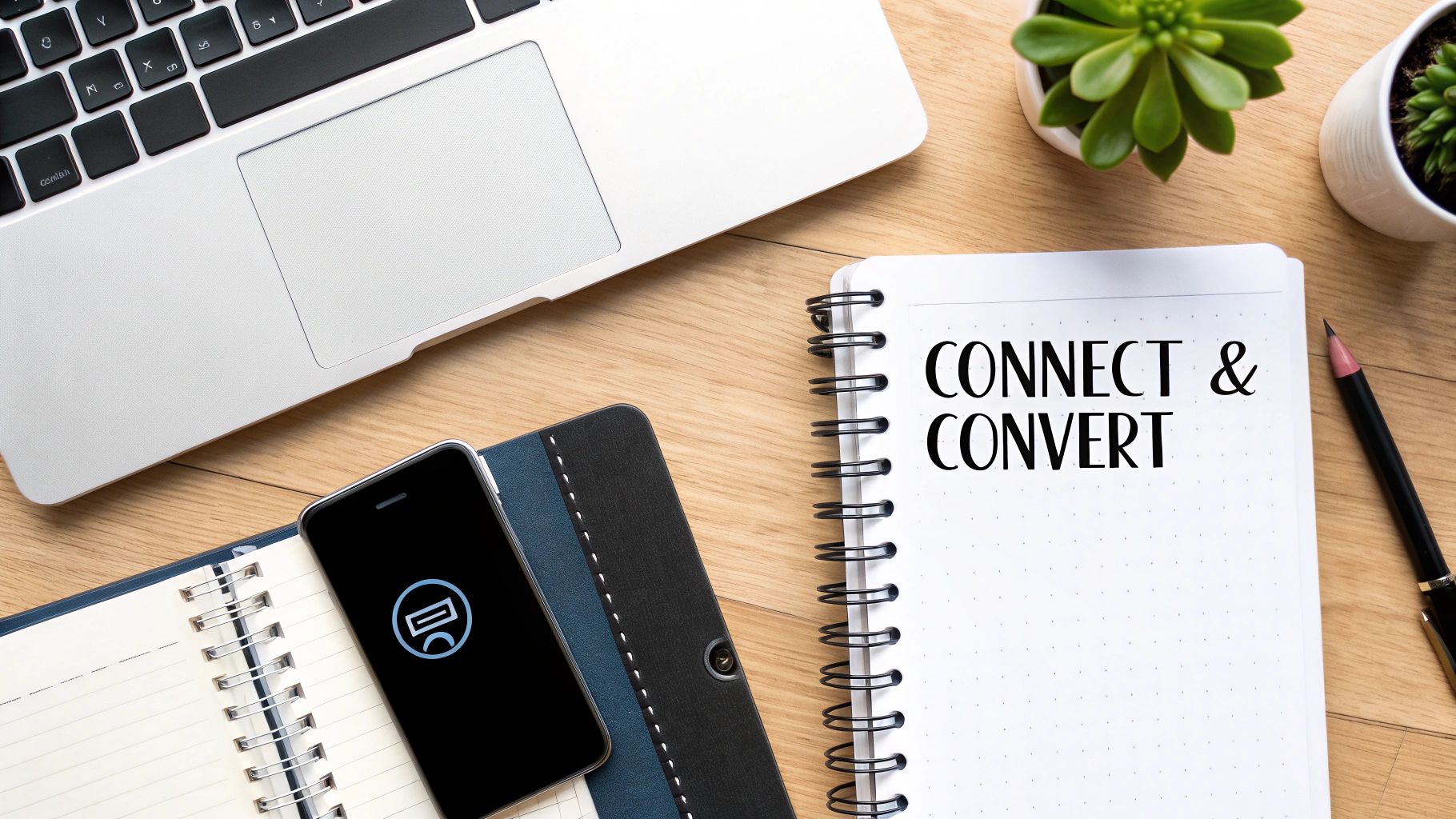 A small business owner brainstorming content ideas on a whiteboard, surrounded by sticky notes representing customer questions and topics.