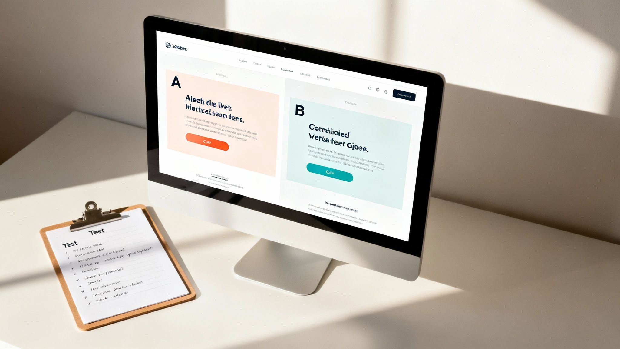 Two different versions of a webpage being compared side-by-side.