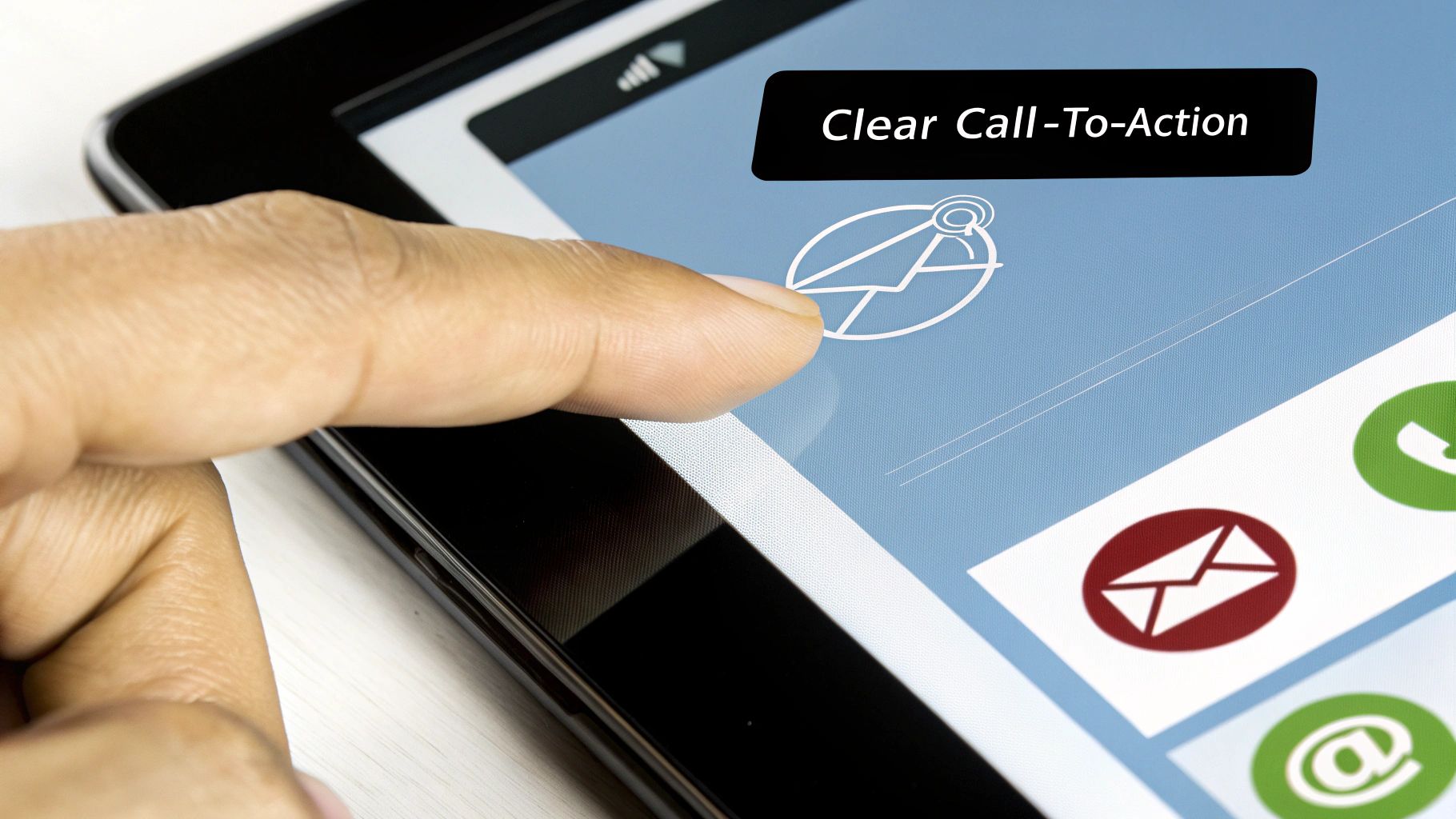 A collection of vibrant, well-designed call-to-action buttons from various email marketing campaigns.