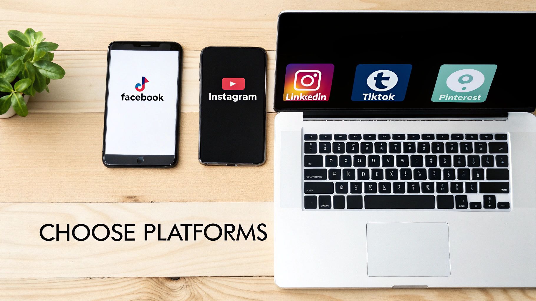 A person's hand holding a smartphone displaying various social media app icons.