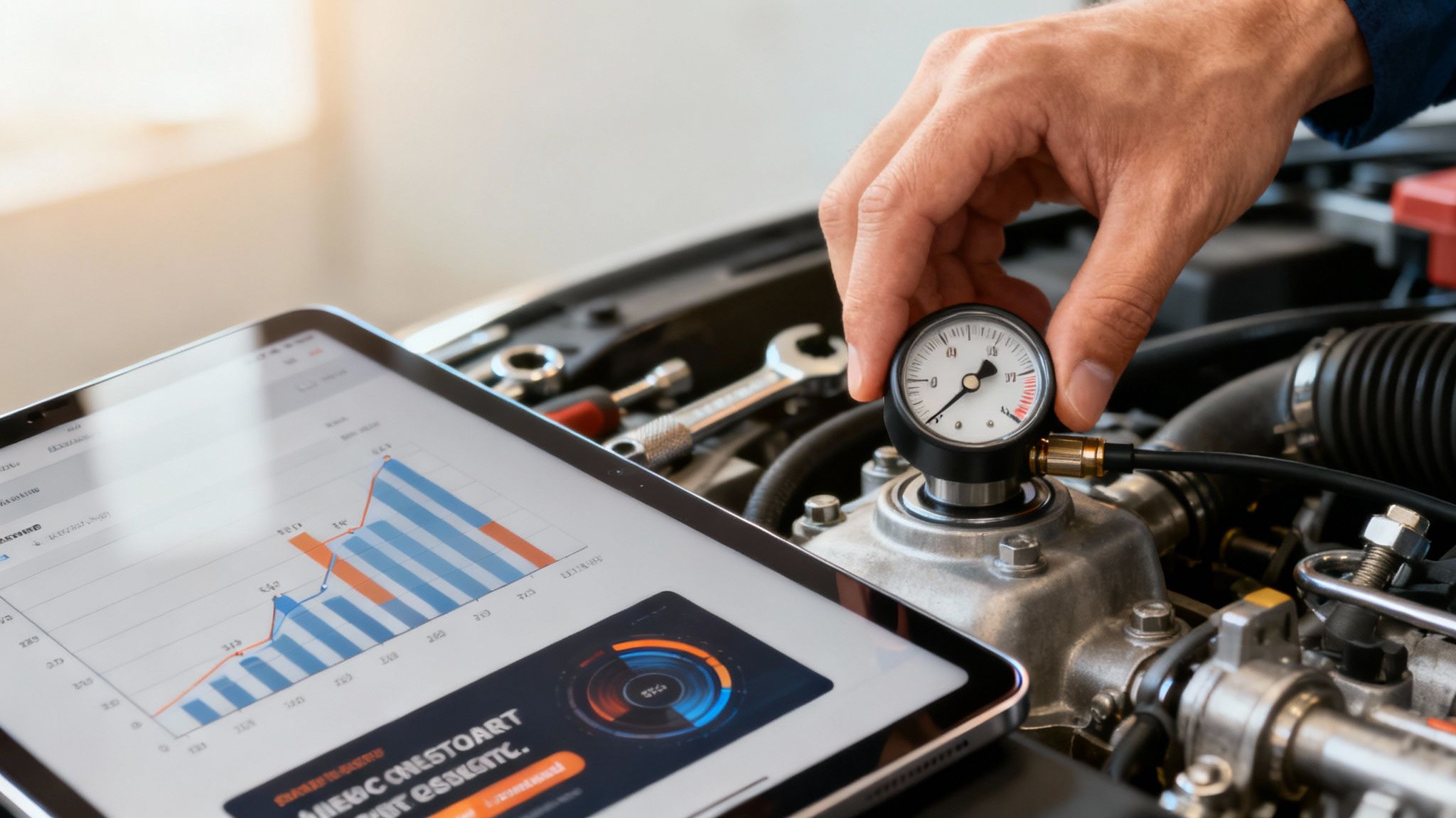 A person analysing charts and graphs related to campaign measurement and attribution on multiple screens.