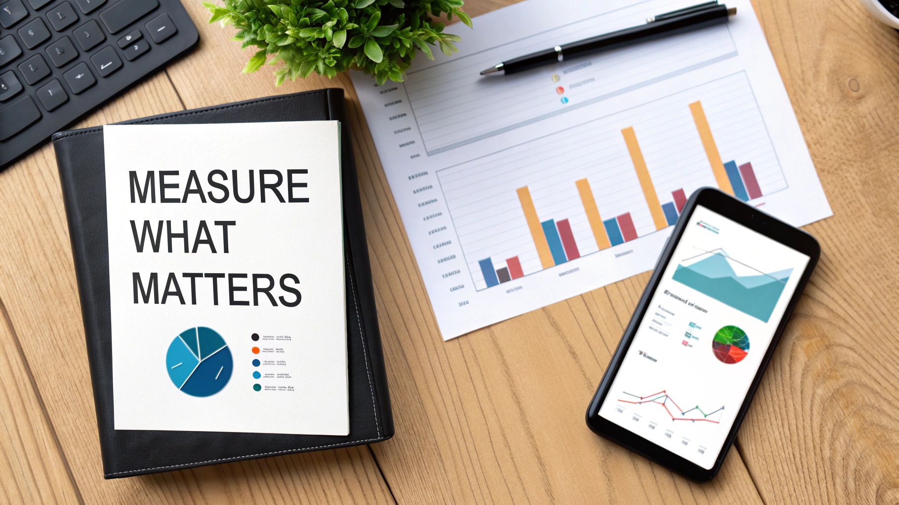 A dashboard showing key SEO metrics like conversion rate and lead growth, not just traffic.