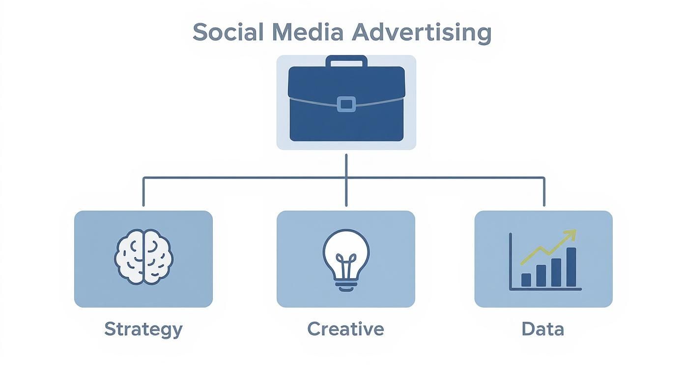 Infographic about social media advertising services