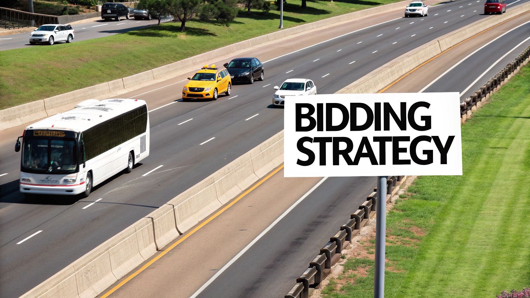 A person at a crossroads, representing the choice between different advertising objectives.