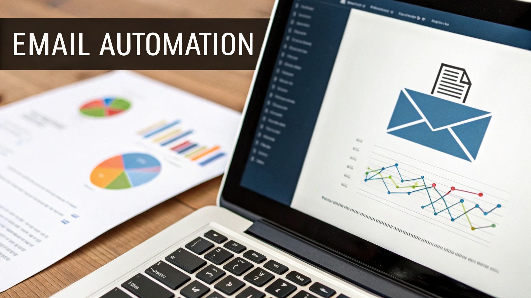 A laptop showing CRM data in a modern office, representing a scalable lead generation system.