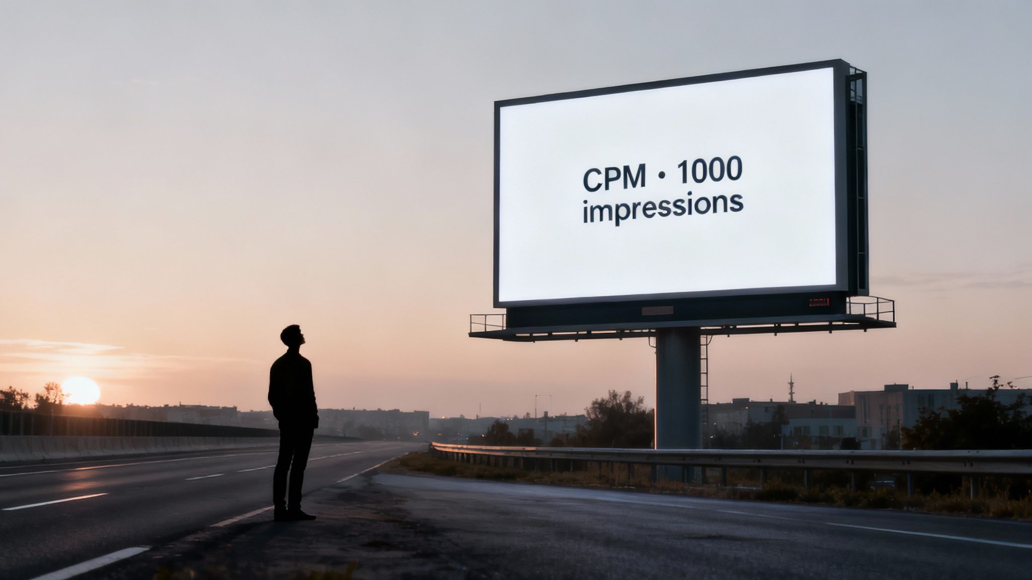 A person using a calculator to analyze marketing data on a laptop screen.