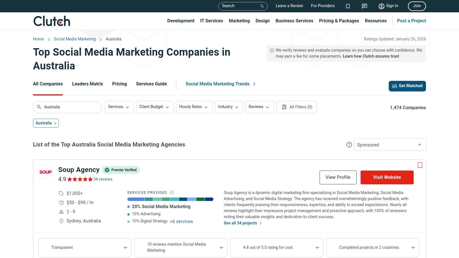 Clutch (Australia social media agencies)