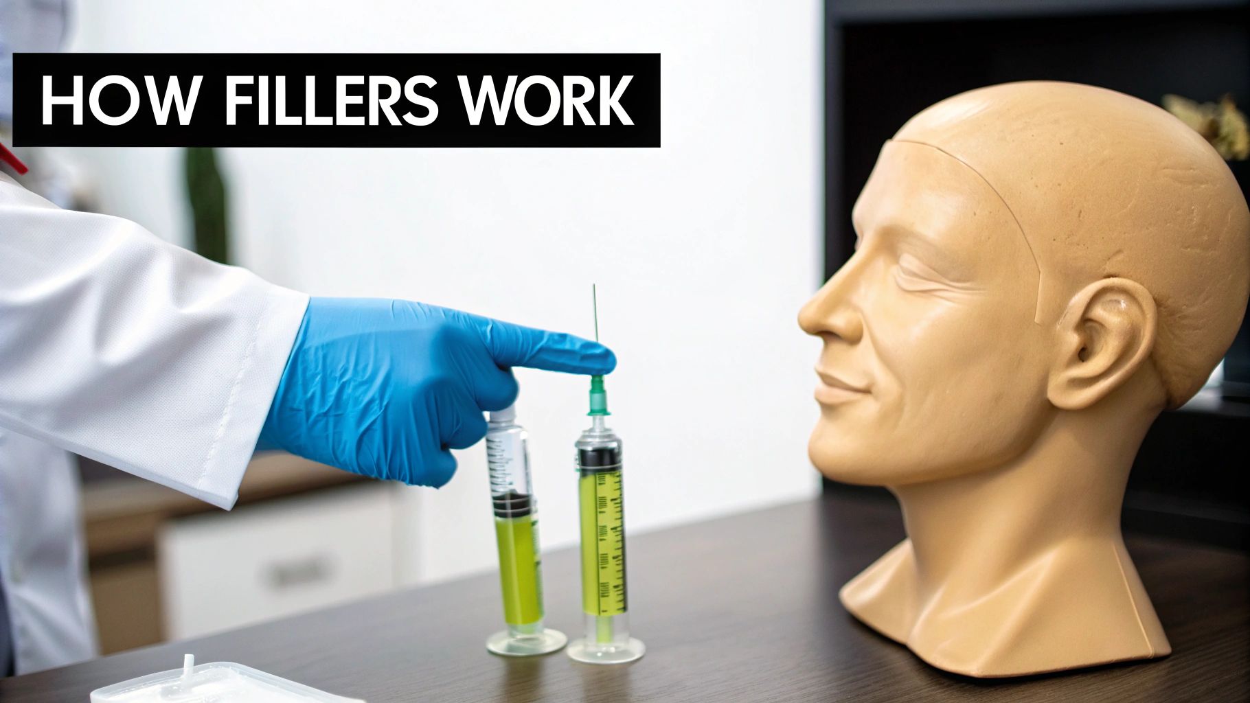 A microscopic view of hyaluronic acid molecules, illustrating their structure.