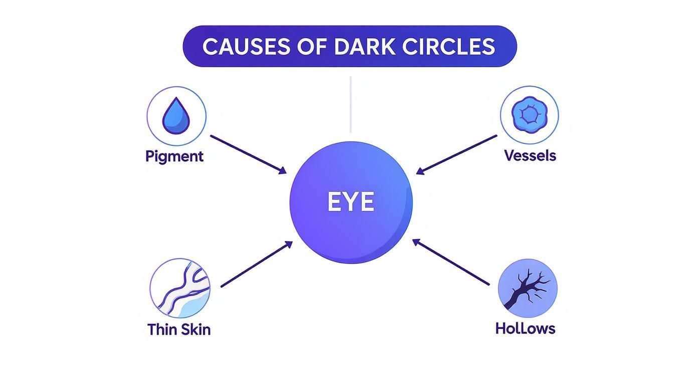 Infographic about laser treatment for dark circles under eyes