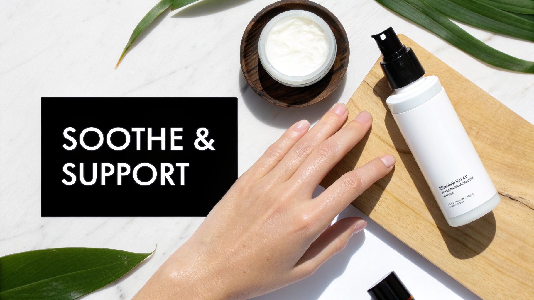 Skincare products arranged like a protective fortress