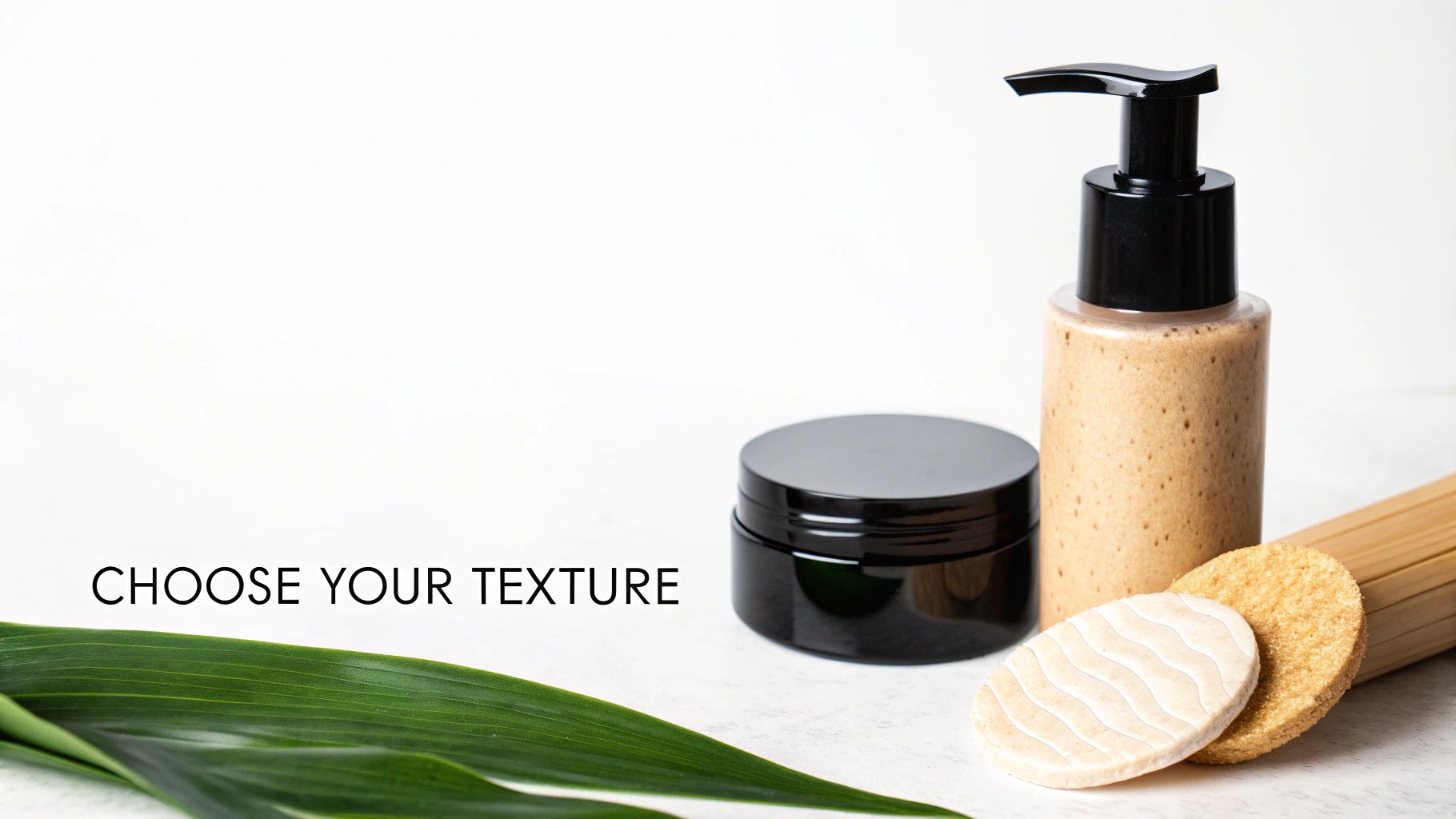 Three different textures of moisturizer on a clean, minimalist background, illustrating gel, gel-cream, and lotion.