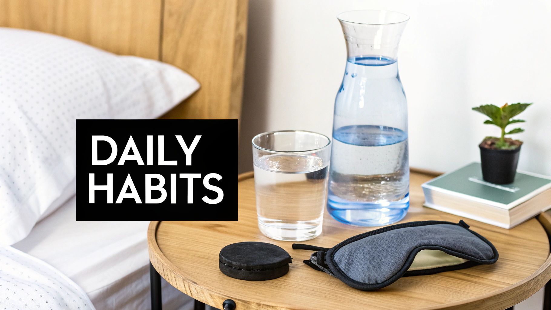 A woman practicing gentle facial massage on her under-eye area in a bright, serene setting.