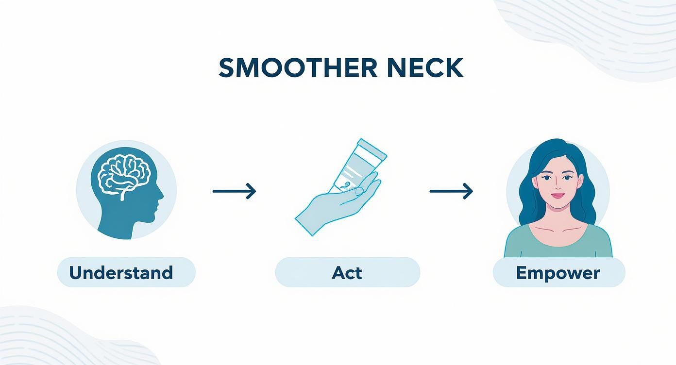 Infographic about how to reduce neck wrinkles