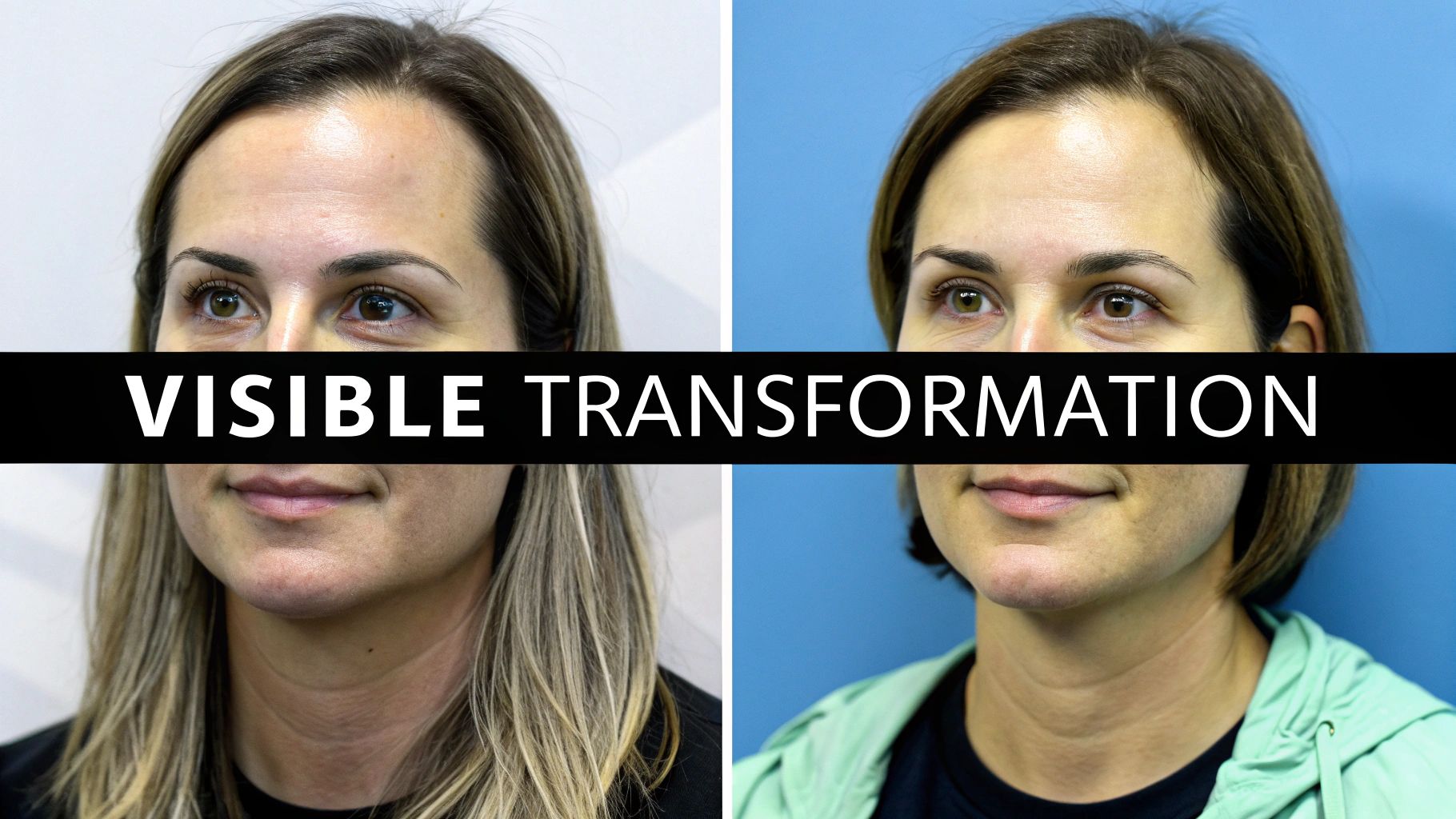 A close-up of a woman&#39;s smooth cheek, showcasing clear and rejuvenated skin after a CO2 ablative laser treatment.