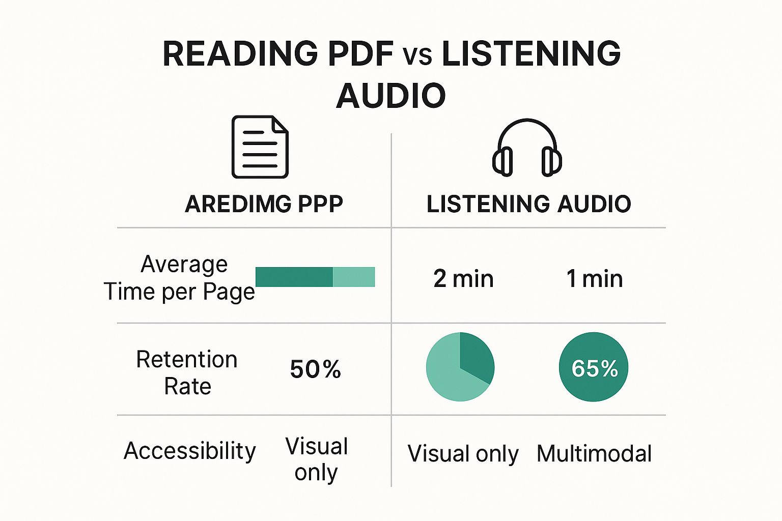 Infographic about pdf to audio