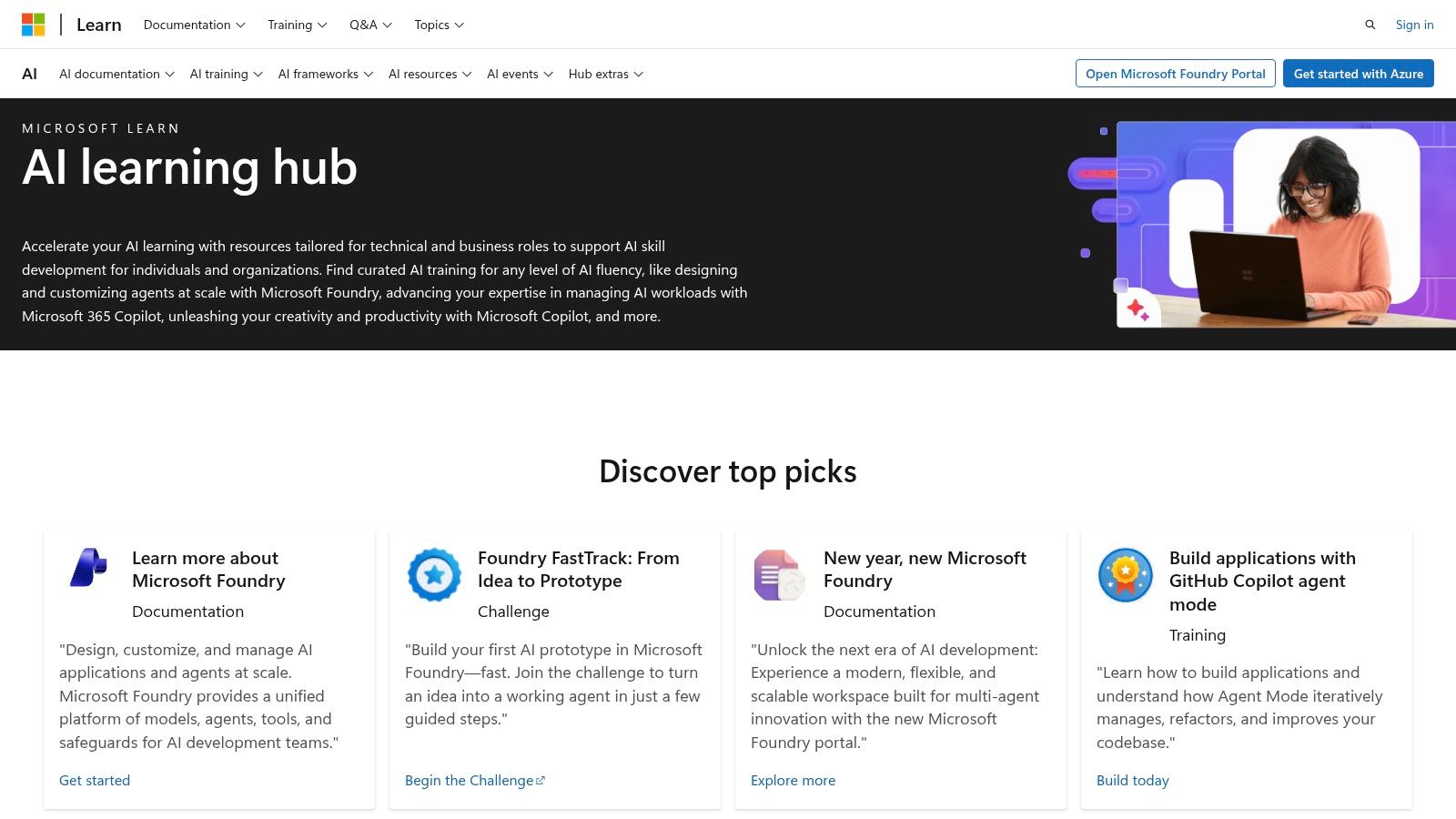 Microsoft Learn — AI Learning Hub