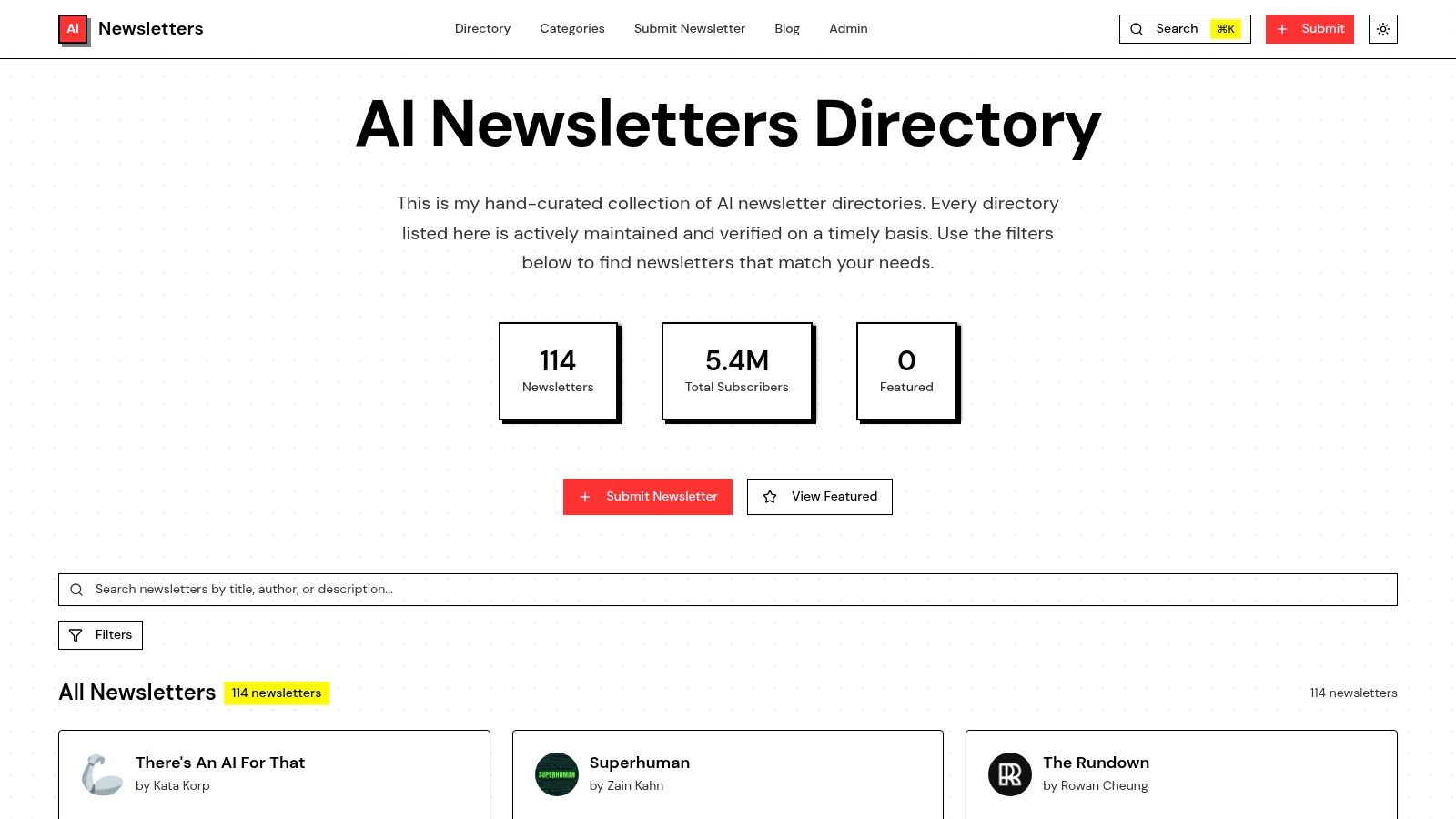 AI Newsletters Directory