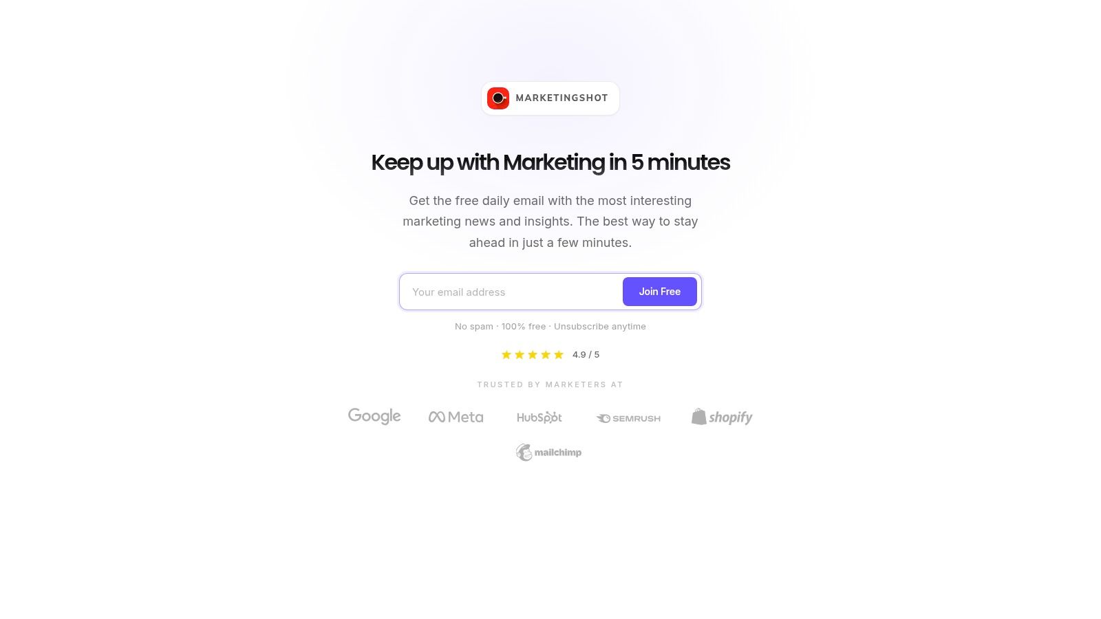 MarketingShot — The Free Daily Marketing Newsletter