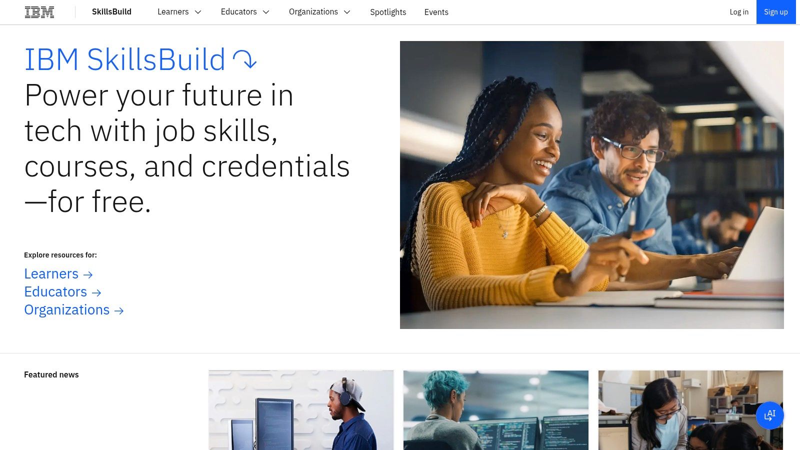 IBM SkillsBuild — AI learning paths with badges