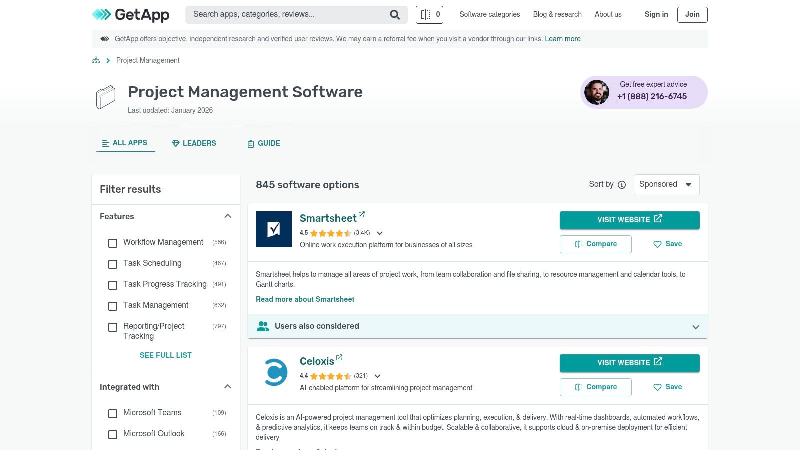 GetApp – Project Management Category