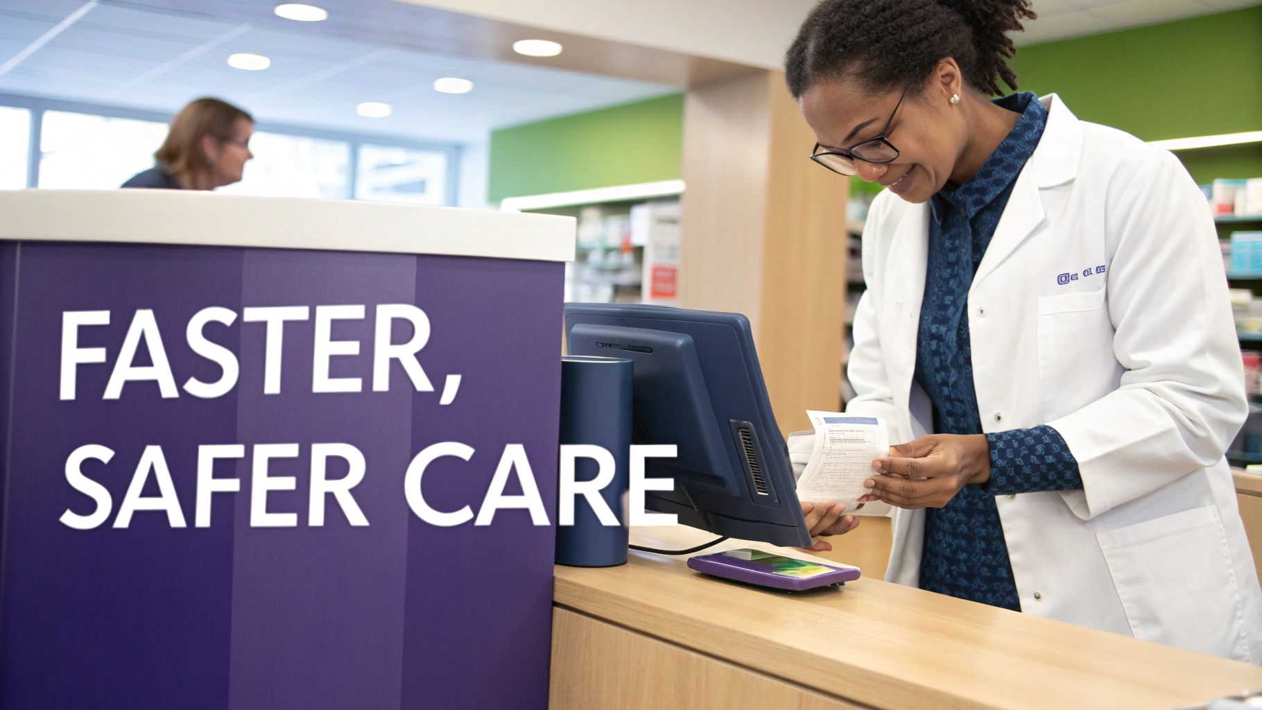 Healthcare professionals interacting with an AI agent