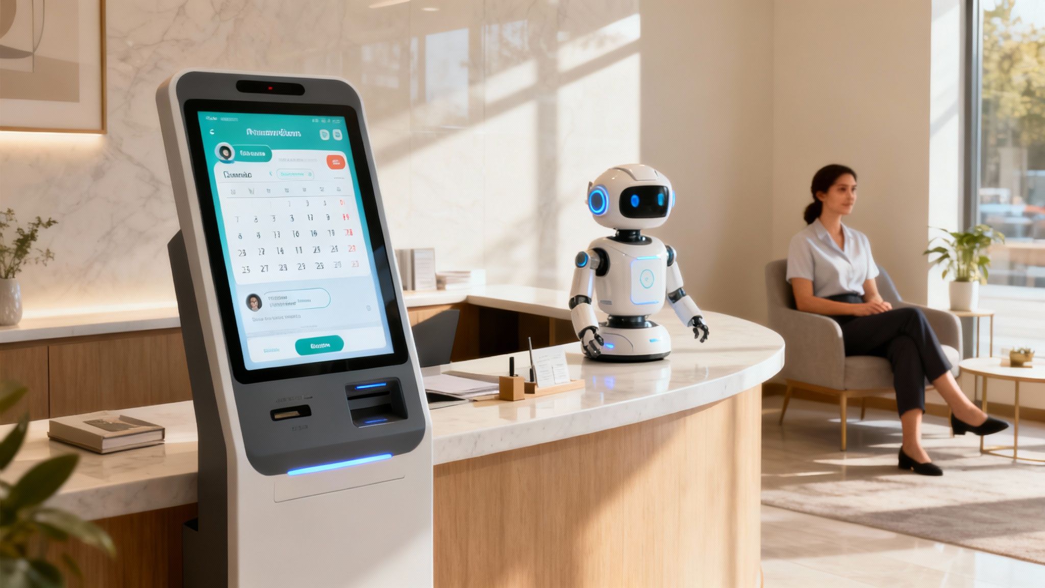 A medical professional speaks into a headset, with an AI interface transcribing their words in real-time.