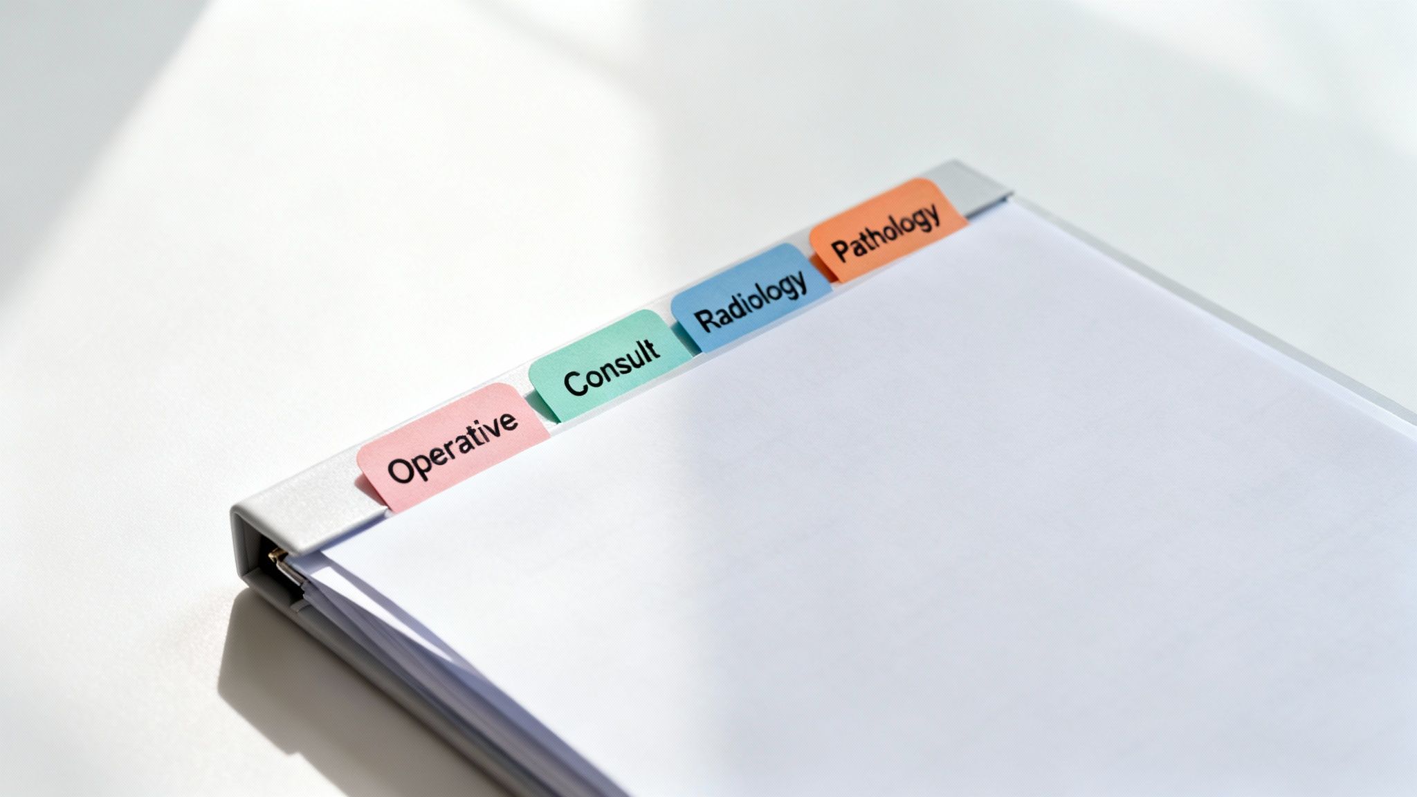 A surgeon and their team focused during a medical procedure, representing an operative report.