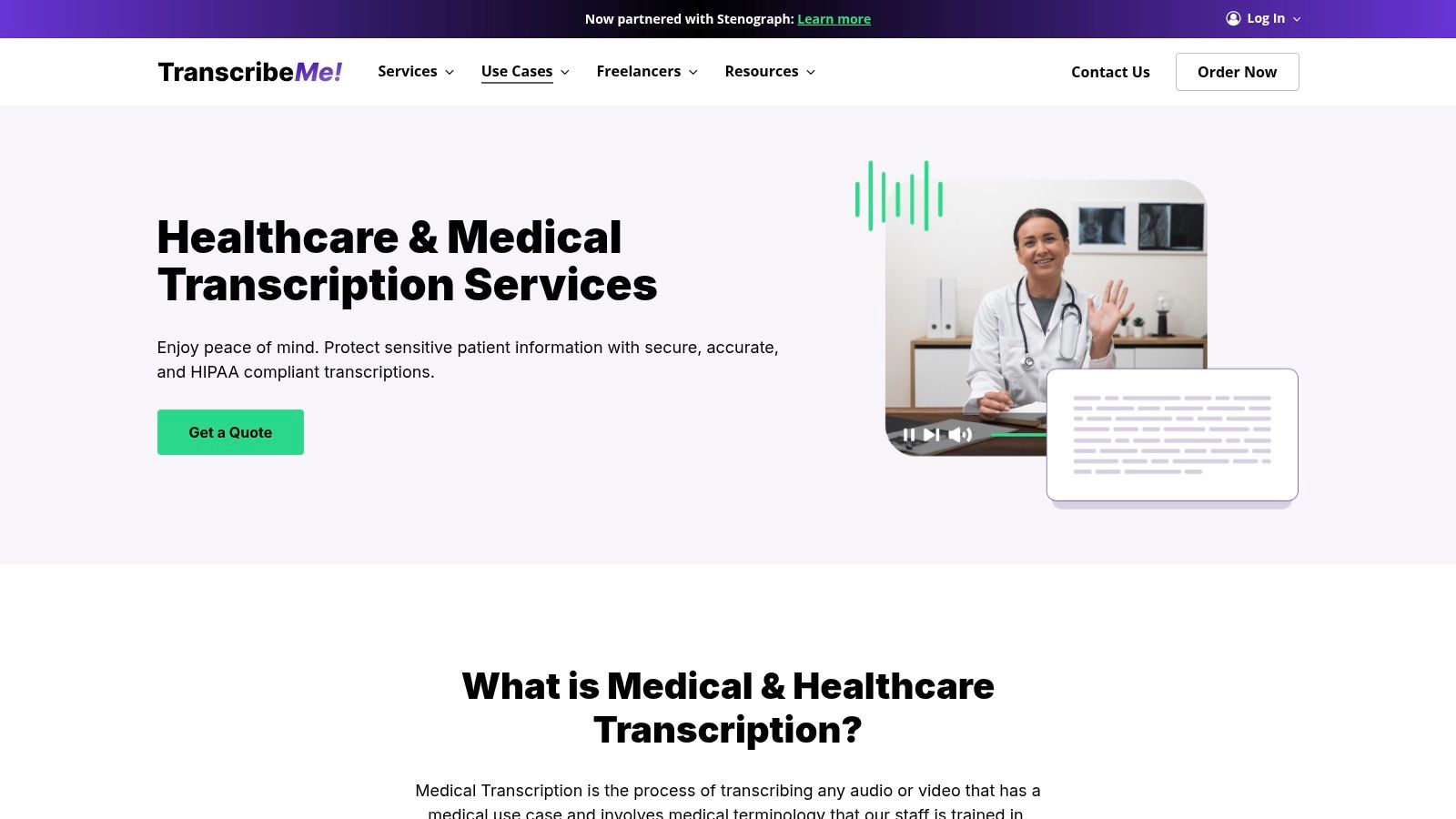 TranscribeMe (Healthcare/Medical)