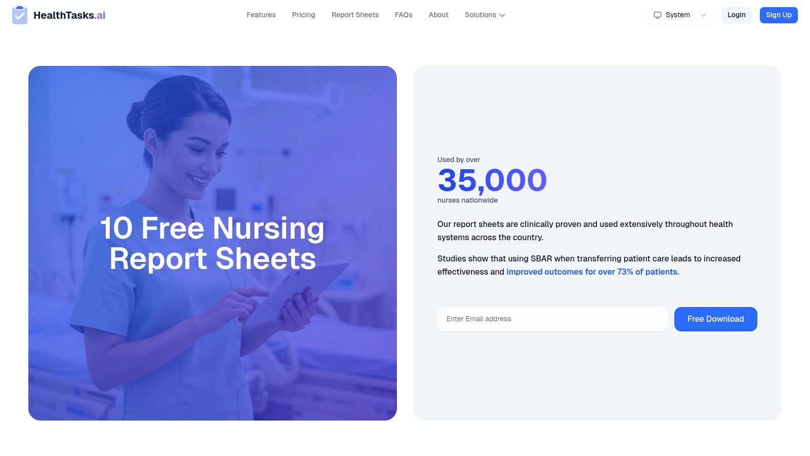 NurseTasks – 10 Free Nursing Report Sheets (SBAR/ICU/Brain)