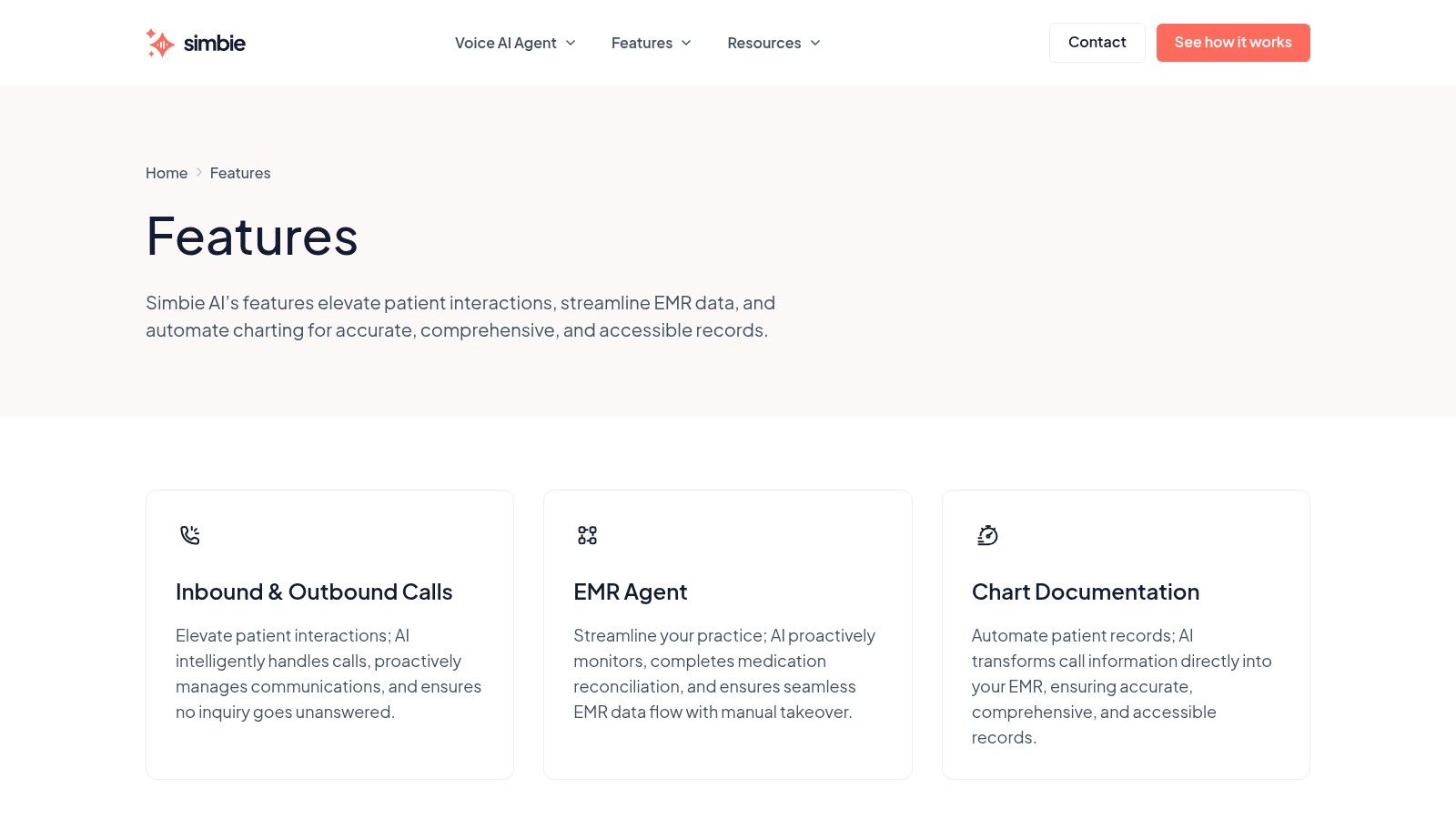 Features – Simbie AI