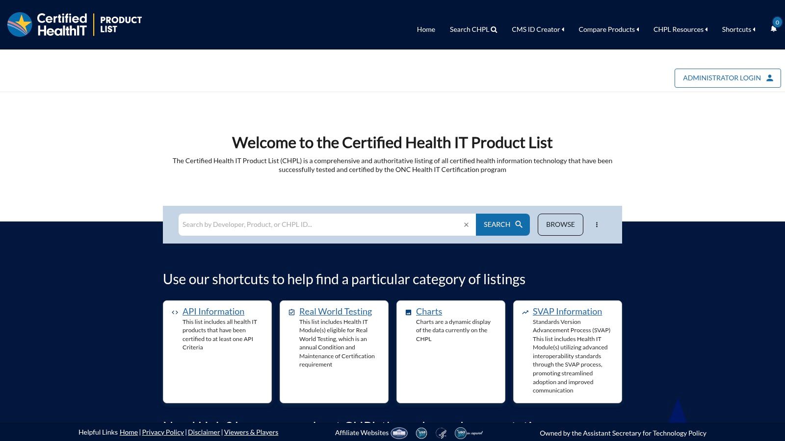 ONC Certified Health IT Product List (CHPL)