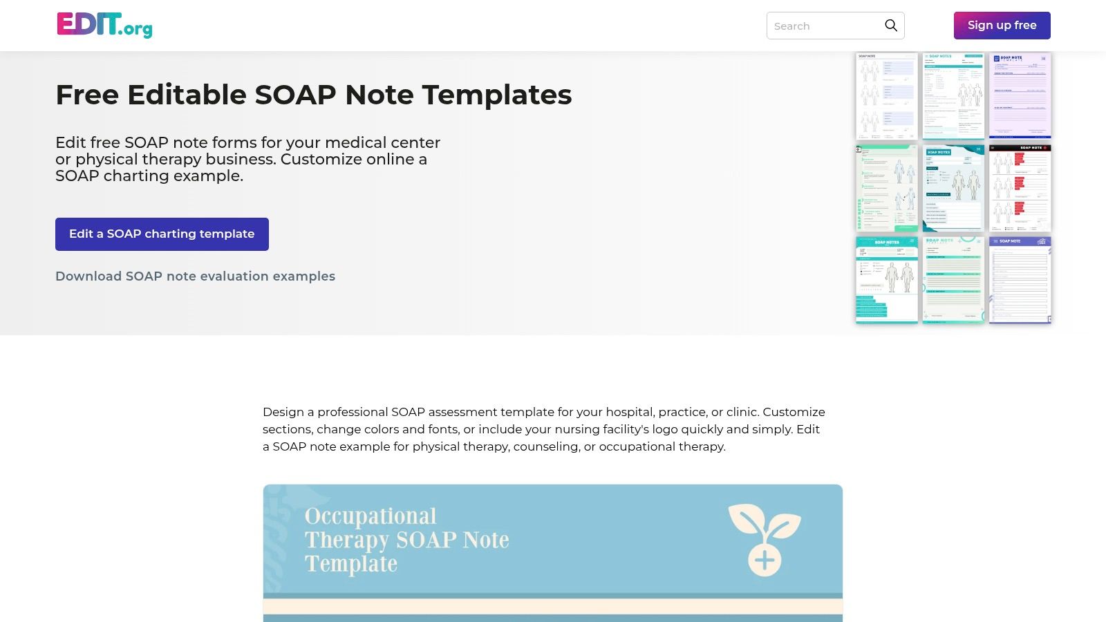 Edit.org's Free Editable SOAP Note Templates