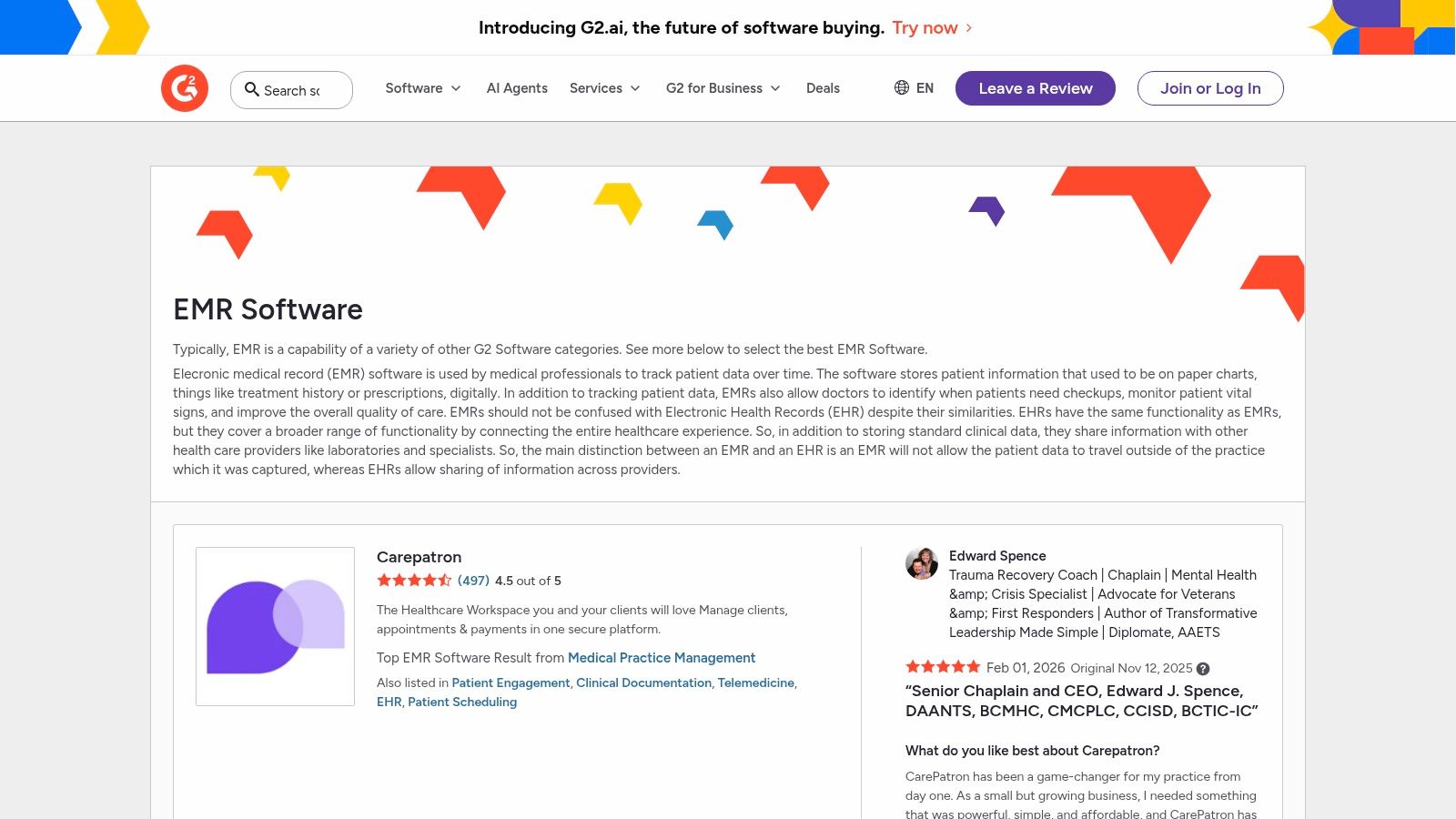 G2 (EMR Software Category)