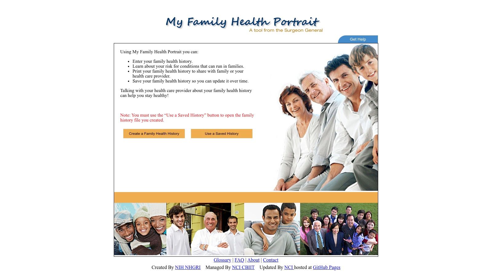 U.S. Surgeon General’s “My Family Health Portrait” (CDC/NCI)