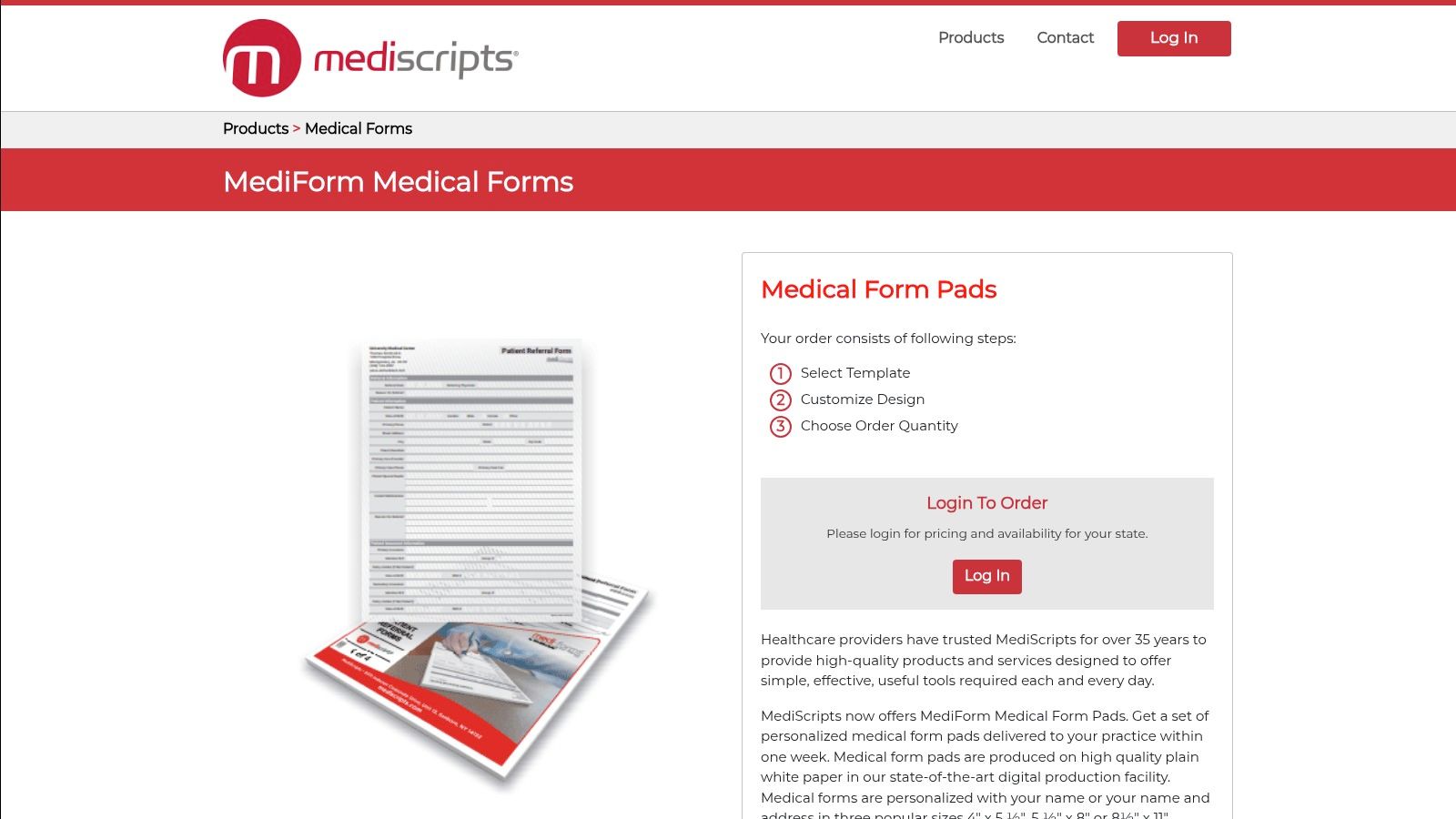 MediScripts MediForm Pads