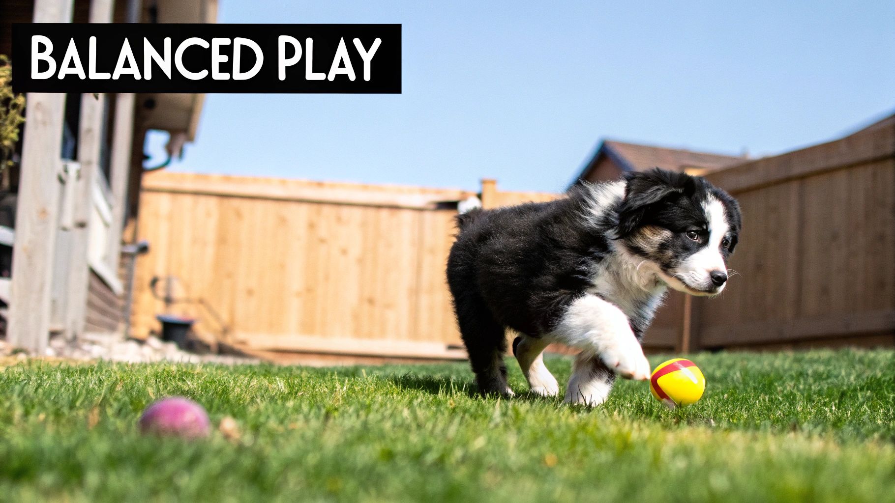 A happy Corgi puppy running on a bright green lawn, holding a small toy in its mouth, demonstrating healthy physical activity.