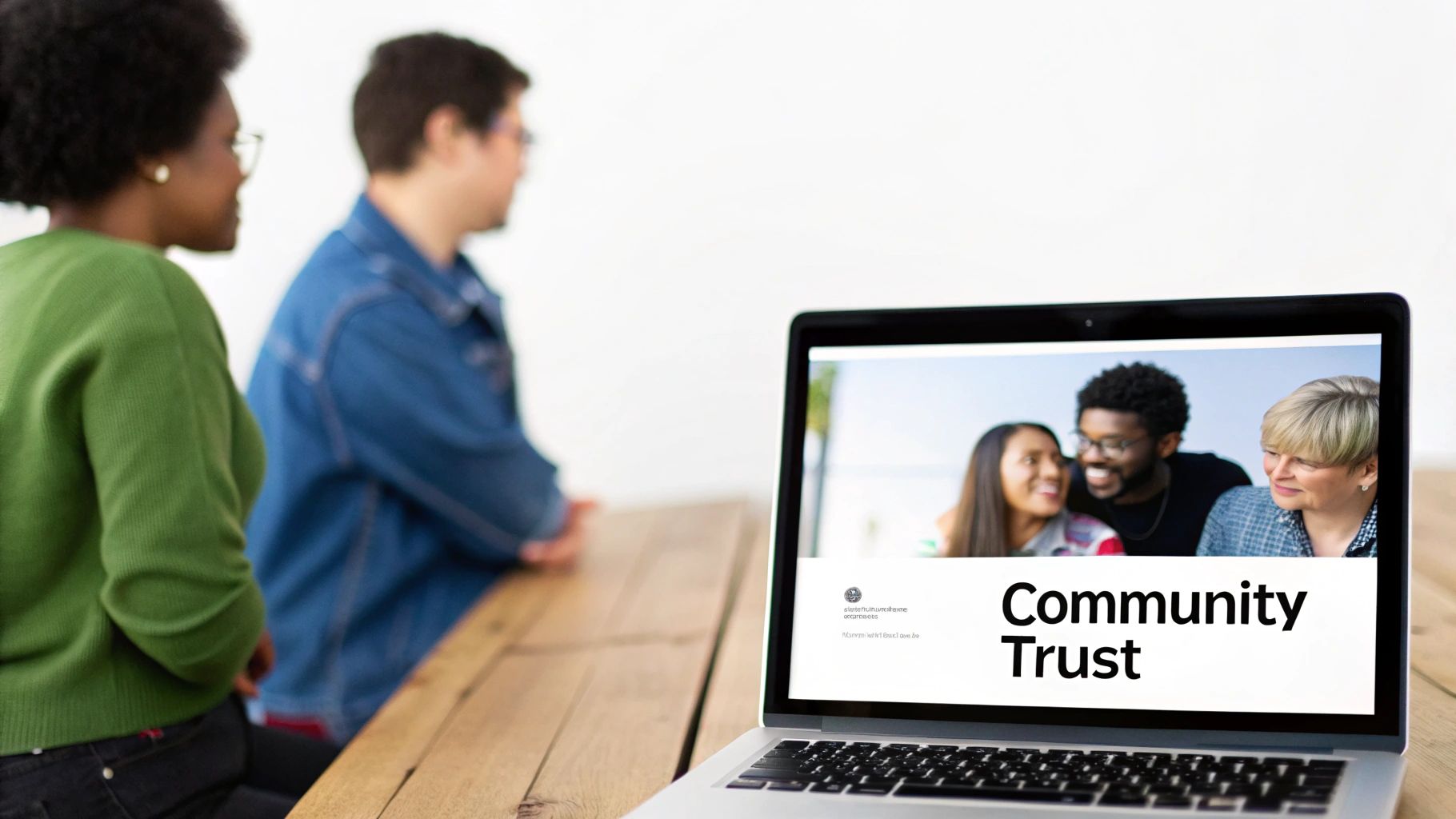 A woman working on her laptop, analyzing data and managing social media campaigns for EvergreenFeed