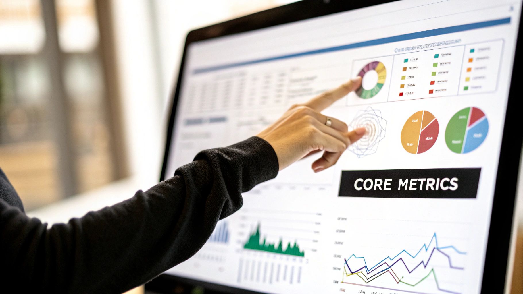 A visual representation of a social media analytics dashboard showing various charts and metrics.