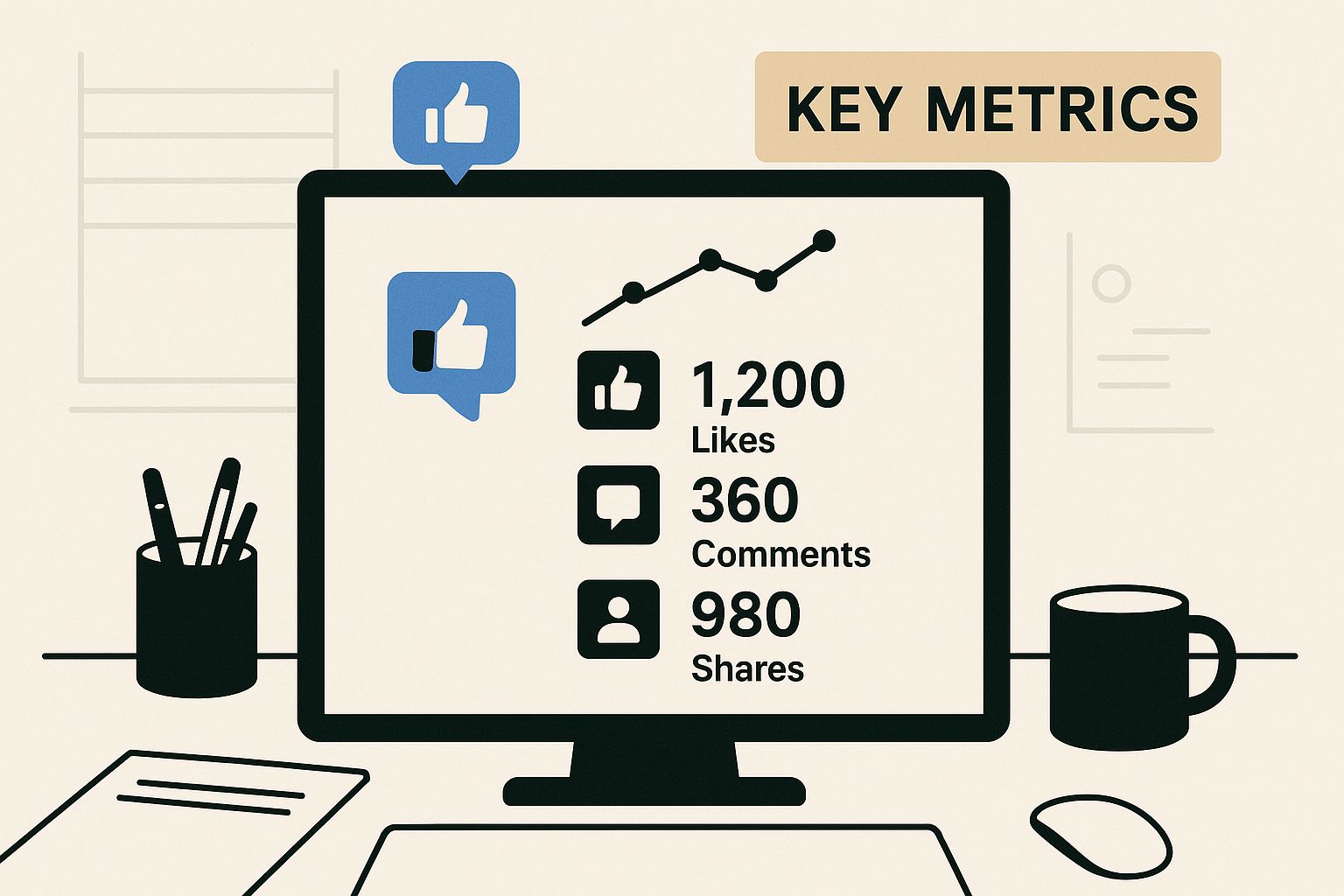 Infographic about social media marketing metrics